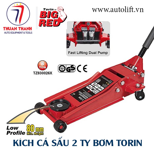 Kích cá sấu 2.5 tấn gầm thấp TZ830026X Torin Bigred