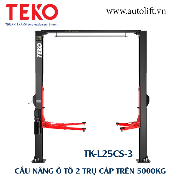 Cầu nâng ô tô 2 trụ TEKO cáp trên 4500kg lock một bên TEKO TK-L25CS-3