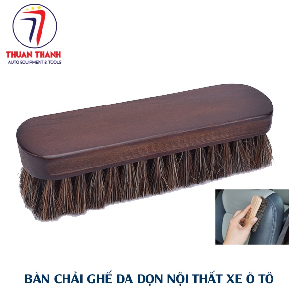 Bàn cọ chải ghế da dọn nội thất khoang xe ô tô du lịch tay cầm gỗ