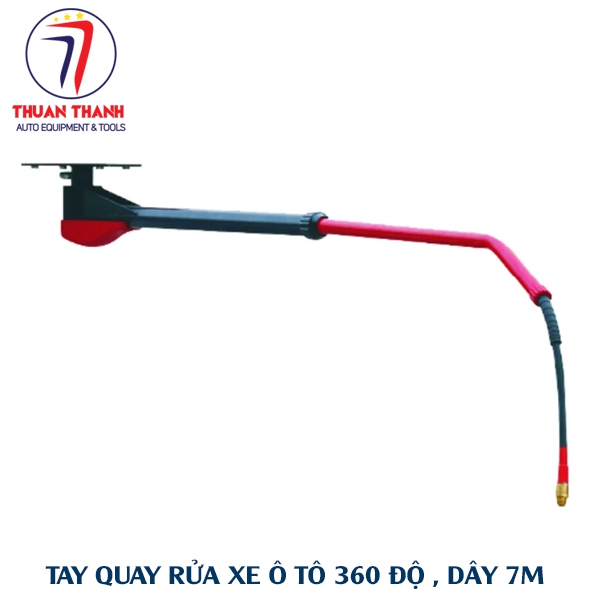 Tay quay rửa xe 360 độ gắn trần sơn chống gỉ màu đỏ đen