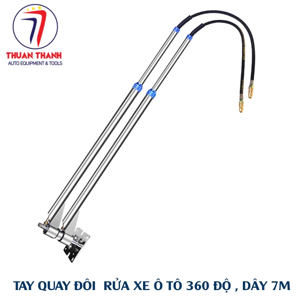 Tay quay đôi rửa xe 360 độ - Dây 7m