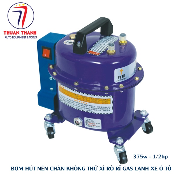 Thiết bị bơm hút nén chân không thử xì rò rỉ hệ thống gas lạnh điều hoà xe ô tô tải du lịch 4-7 chỗ