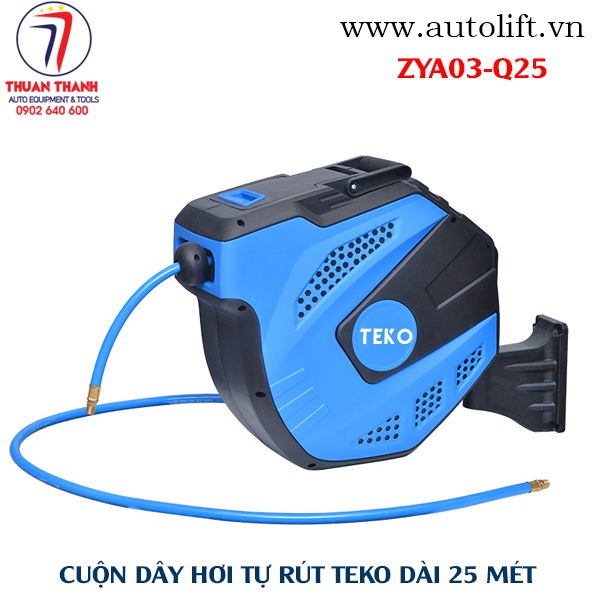 Cuộn dây hơi tự rút dẫn khí nén treo tường dài 25m ZYA03-Q25