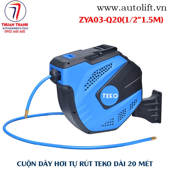 Cuộn dây hơi tự rút dài 20m đường kính ống 3/8 inch ZYA03-Q20(1/2