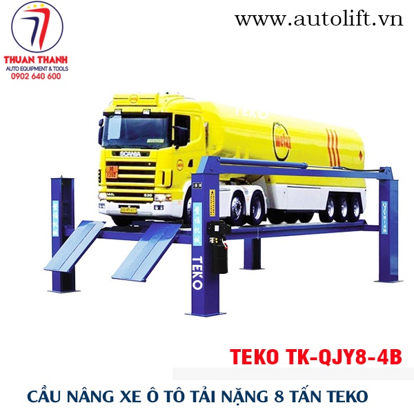 Cầu nâng 4 trụ nâng hạ xe ô tô forklift tải trọng 8 tấn TEKO TK-QJY8-4B