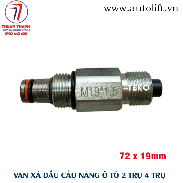 Van xả hồi dầu nhớt mô tơ bơm cầu nâng ô tô 2 trụ 4 trụ cắt kéo 72x19mm