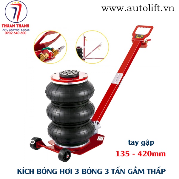 Kích bóng 3 tấn 3 bóng tay gập có bánh xe di chuyển linh hoạt TEKO TK3BG-3000