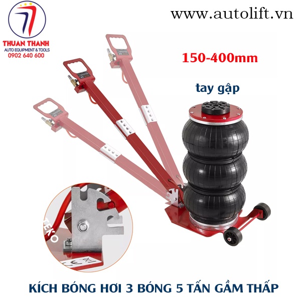 Kích bóng 5 tấn 3 bóng có bánh xe di chuyển thân gập TEKO TK3BG-5000