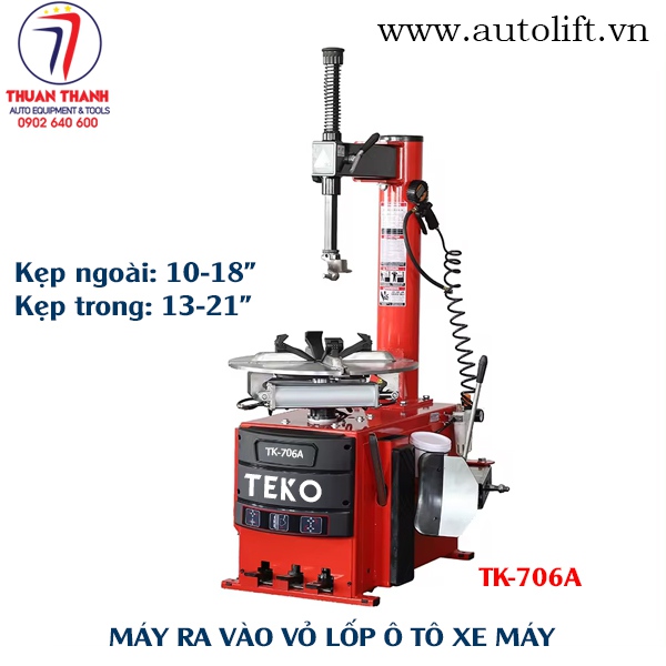 Máy ra vào vỏ lốp ô tô xe máy 10-18 inch TEKO TK-706A