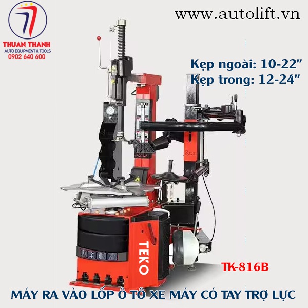 Máy ra vào vỏ lốp xe ô tô có bộ tay tì đè trợ lực ép ra mâm 24 inch TK-816B